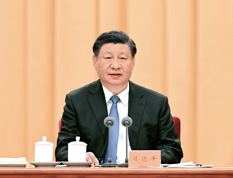 2023年1月9日,中共中央總書記、國家主席、中央軍委主席習(xí)近平在中國共產(chǎn)黨第二十屆中央紀(jì)律檢查委員會第二次全體會議上發(fā)表重要講話。 新華社記者 張領(lǐng)/攝